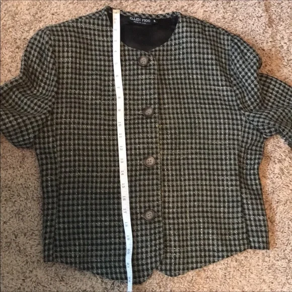 Vintage Ellen Tracy Houndstooth Wool Jacket - Classic & Chic size 6 - Picture 5 of 8